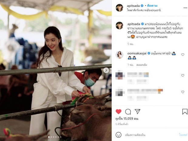  ไอซ์ อภิษฎา ทำบุญใหญ่รับวันเกิดวัย 36 ปี ไถ่ชีวิตโค-กระบือ 