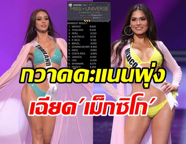 เผยผลคะแนนรอบชุดว่ายน้ำ อแมนด้า สุดปังฉิวเฉียด เม็กซิโก