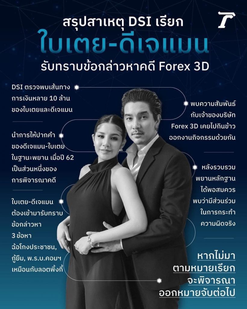   สรุปสาเหตุ DSI เรียกแมน-ใบเตยรับทราบ3ข้อหาหนัก