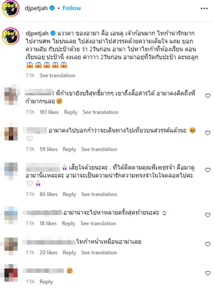 ขนลุก! ดีเจเพชรจ้า เล่าเรื่องน้องไทก้า นี่แหละความผูกพันของอาม่า