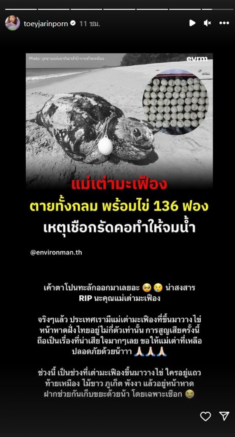 เศร้า! เต้ย จรินทร์พร ร้องไห้น้ำตาคลอ หลังรู้ข่าวนี้