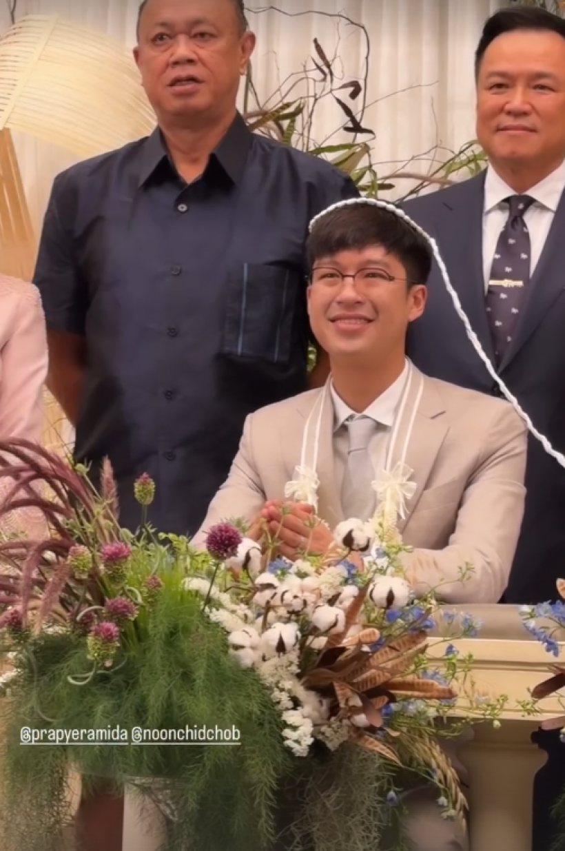 นางเอกดังจูงมือลูกชาย เนวิน แต่งชื่นมื่น แขกระดับบิ๊กร่วมยินดีคับคั่ง