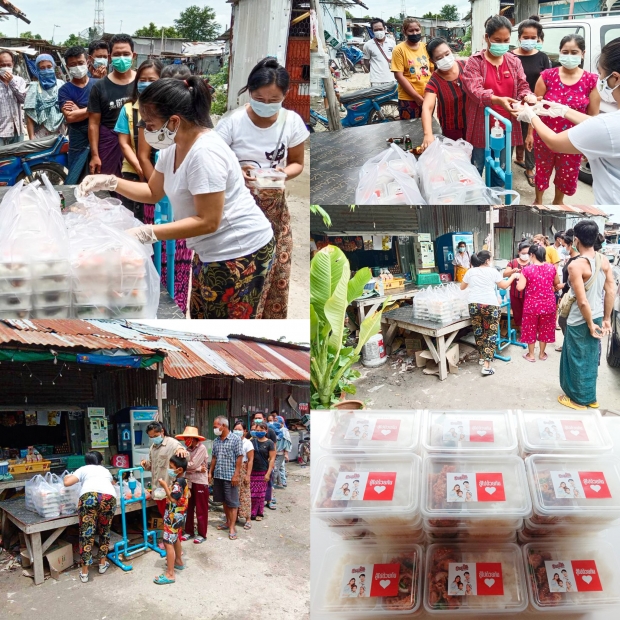 ปรบมือรัวๆ ใครกันดาราคู่สวีท แจกข้าว800กล่องสู้ภัยโควิท