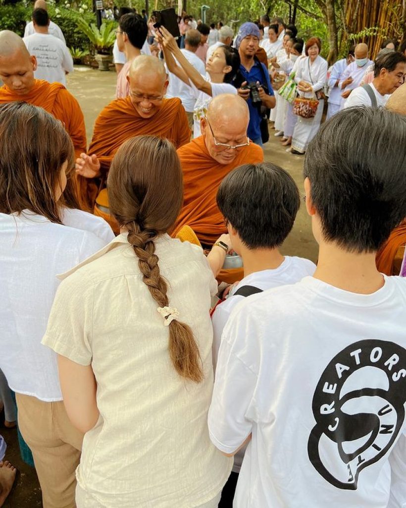 มุ่งทางธรรม ดาราสาวลูกครึ่งเข้าวัดรัวๆพักใจหลังจบรักเเฟนหนุ่ม