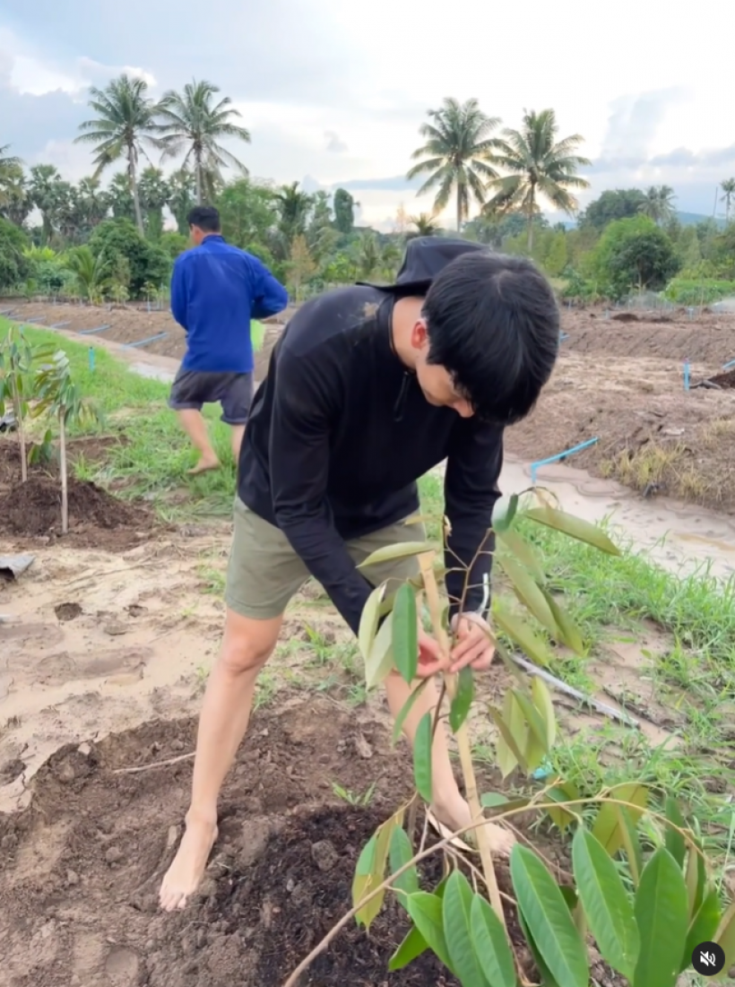 ว่าที่เสี่ย! พระเอกดังบุกไร่ตจว. ลงมือปลูกทุเรียน คนเเห่จองตั้งเเต่ยังไม่ออกลูก