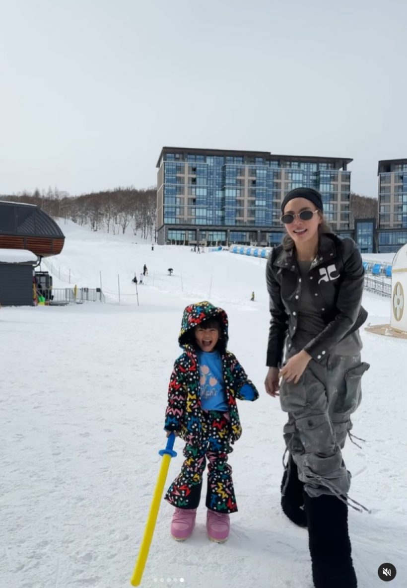  นางเอกหน้าเด็กพาลูกเที่ยวเล่นหิมะญี่ปุ่น ทริปนี้สามีไปไหนแม่?