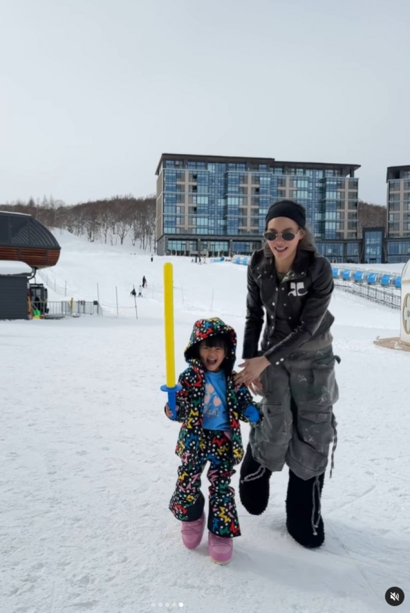  นางเอกหน้าเด็กพาลูกเที่ยวเล่นหิมะญี่ปุ่น ทริปนี้สามีไปไหนแม่?