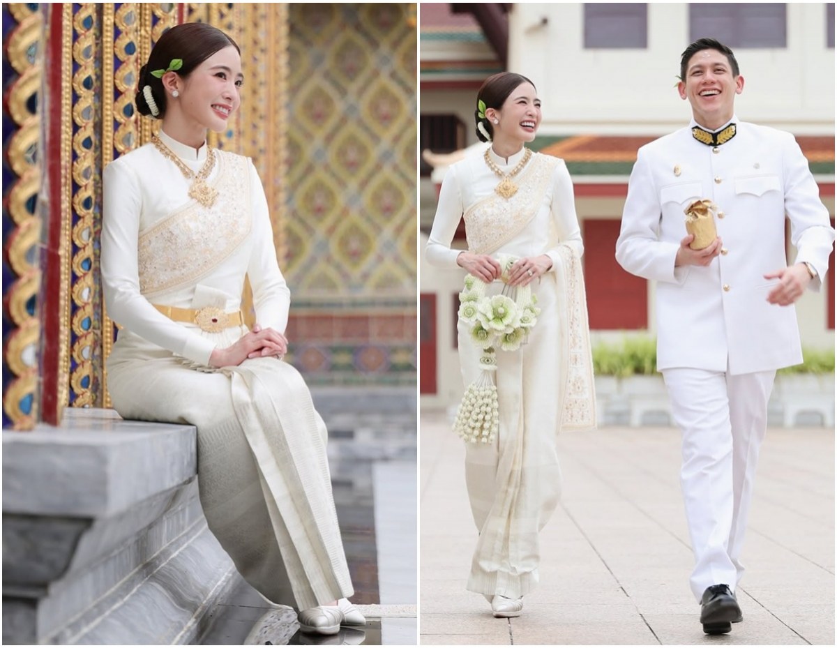ส่องดีเทลชุดไทย มายด์ ลภัสลัล สวมใส่เข้ารับน้ำสังข์พระราชทาน