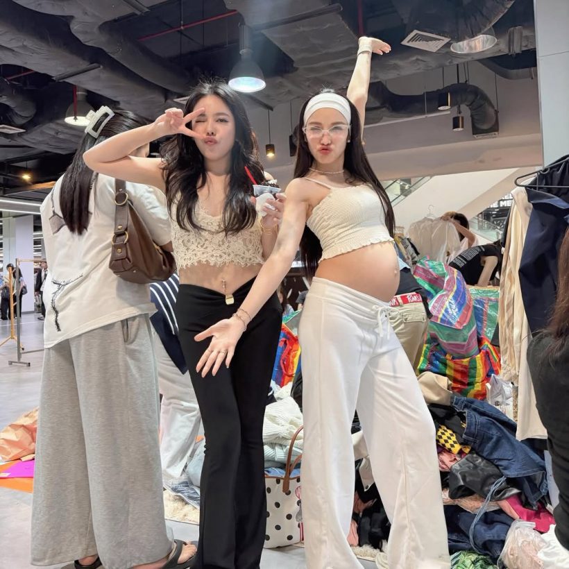 ขยันมาก! ดาราสาวดังอุ้มท้องใหญ่ เปิดร้านขายเสื้อผ้ามือ 2