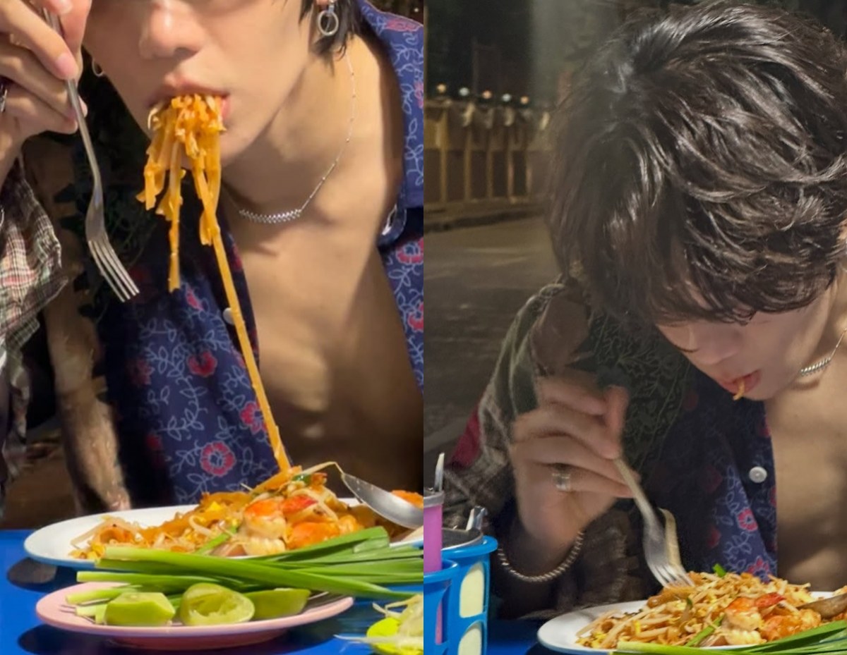 นักร้องซุปตาร์ นั่งกินผัดไทข้างทางยังไง ให้หล่อขนาดนี้