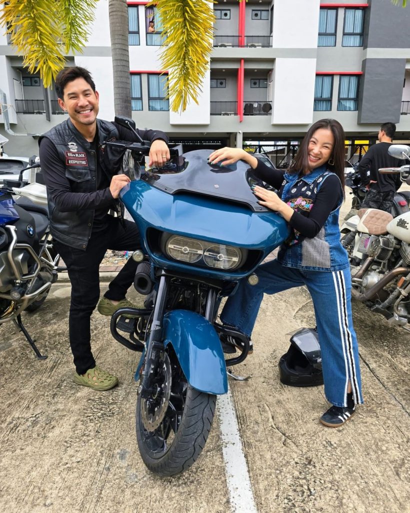 สุดยอด! คู่รักดาราดังเข้าวงการ Biker ขี่มอเตอร์ไซค์ลงใต้ 