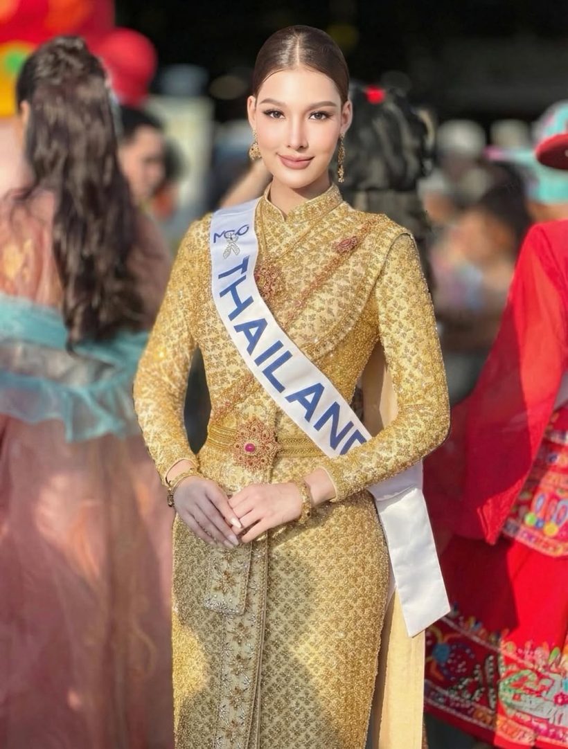 ส่องปฏิกิริยา นางงามเขมรเบ้ปากอย่างเเรก หลังเห็นหมูเเฮมใส่ชุดไทย