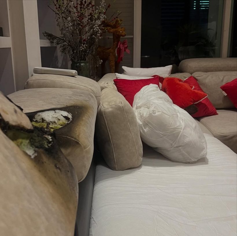 นก จริยา เปิดภาพเตือน ไฟลุกไหม้กลางบ้าน เพราะเหตุนี้..