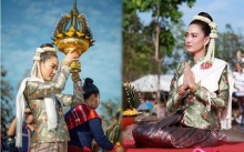 สวยสะกดทุกสายตา!! “แต้ว ณฐพร” ร่วมพิธียกยอขันหมากเบ็ง ถวายแด่องค์ปู่มุจรินทร์