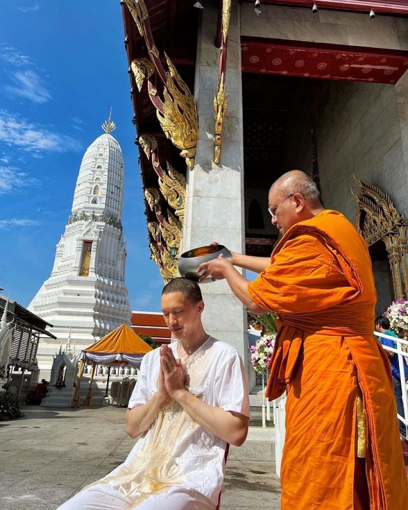 พระเอกดัง โพสต์ภาพตัวเองปลงผมบวช เเฟนสาวโผล่เมนต์อนุโมทนาบุญ