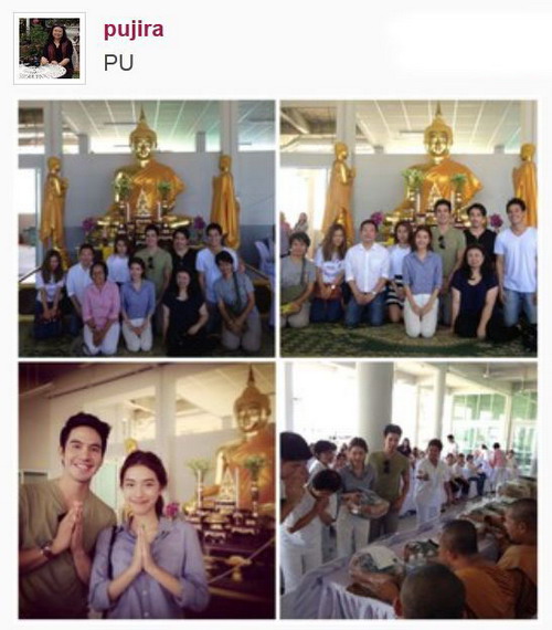 คู่จิ้น โป๊ป+มิว ร่วมถวายองค์พระประธาน@อยุธยา