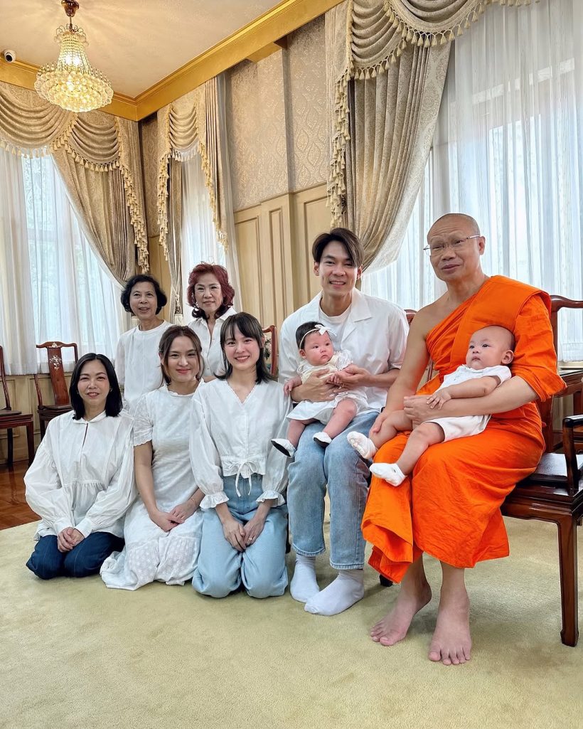 แดน-แพตตี้ พาลูกแฝดทำบุญ เบบี๋แฮปี้ซึ้งในรสพระธรรมสุดๆ