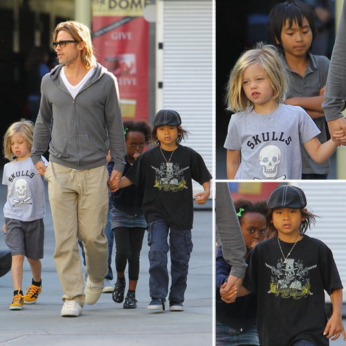 Brad Pitt พาลูกๆ4คนไปดูหนัง 