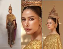 ไม่รู้จะเอ่ยคำไหน! ศรีริต้า เเต่งชุดไทยสีทองอร่าม ภาพนี้งดงามจริงๆ