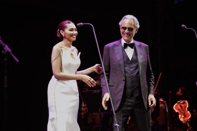 ประมวลภาพ แก้ม เดอะสตาร์ ขึ้นเวทีโชว์พลังเสียงกับ Andrea Bocelli