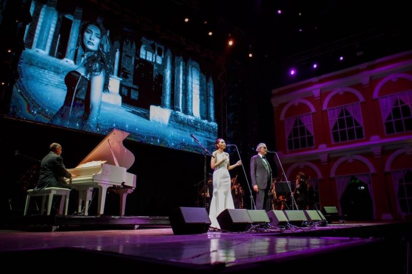 ประมวลภาพ แก้ม เดอะสตาร์ ขึ้นเวทีโชว์พลังเสียงกับ Andrea Bocelli