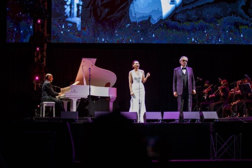 ประมวลภาพ แก้ม เดอะสตาร์ ขึ้นเวทีโชว์พลังเสียงกับ Andrea Bocelli