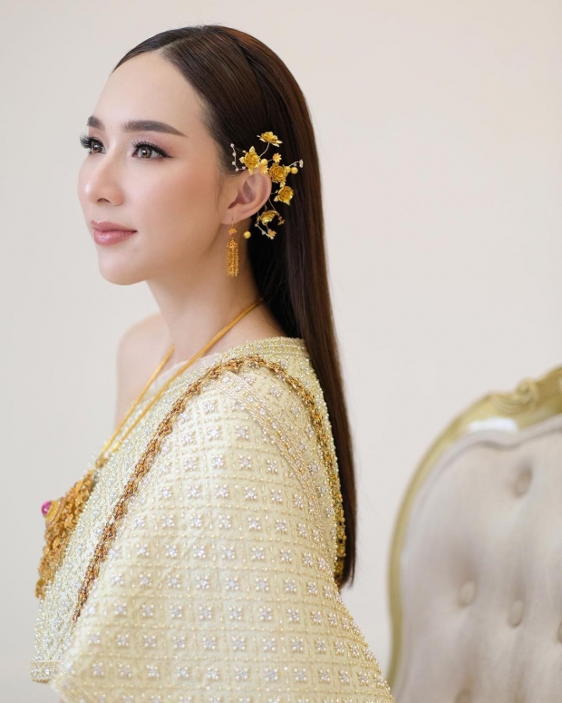 มิ้น ณัฐวรา พักความแซ่บ สวมสไบใส่ชุดไทย สวยสง่าออร่าจับ