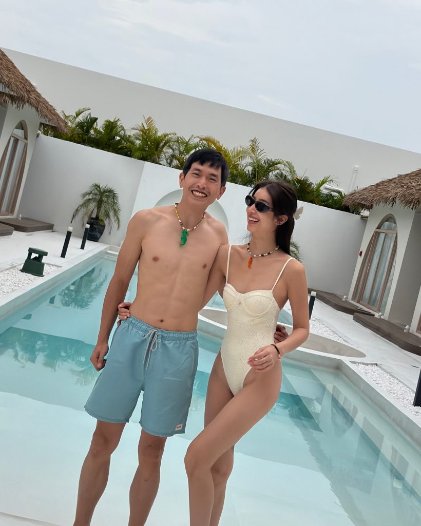 หวานเจี๊ยบ...มิ้นต์ ควง ภูผา พักผ่อนชิลๆรับลมร้อนกันริมสระ