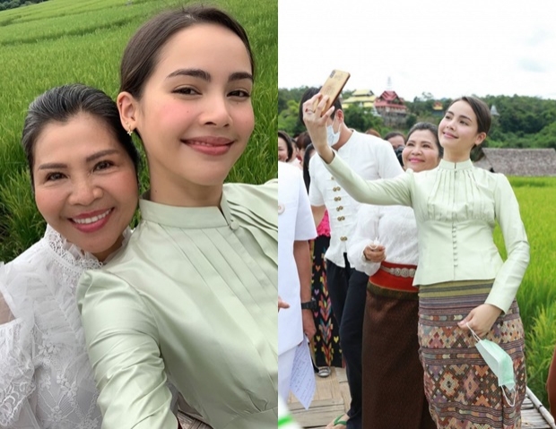 เปิดภาพ ญาญ่า ฝากตัวเป็นสะใภ้คนโปรด ไปถึงบ้าน พี่แบร์รี่