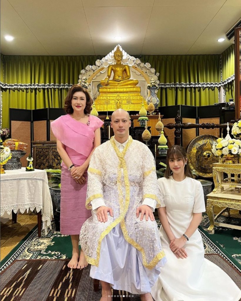 เปิดภาพ เฟย์ ร่วมอนุโมทนาบุญ ถือหมอนงานบวช พระบอย