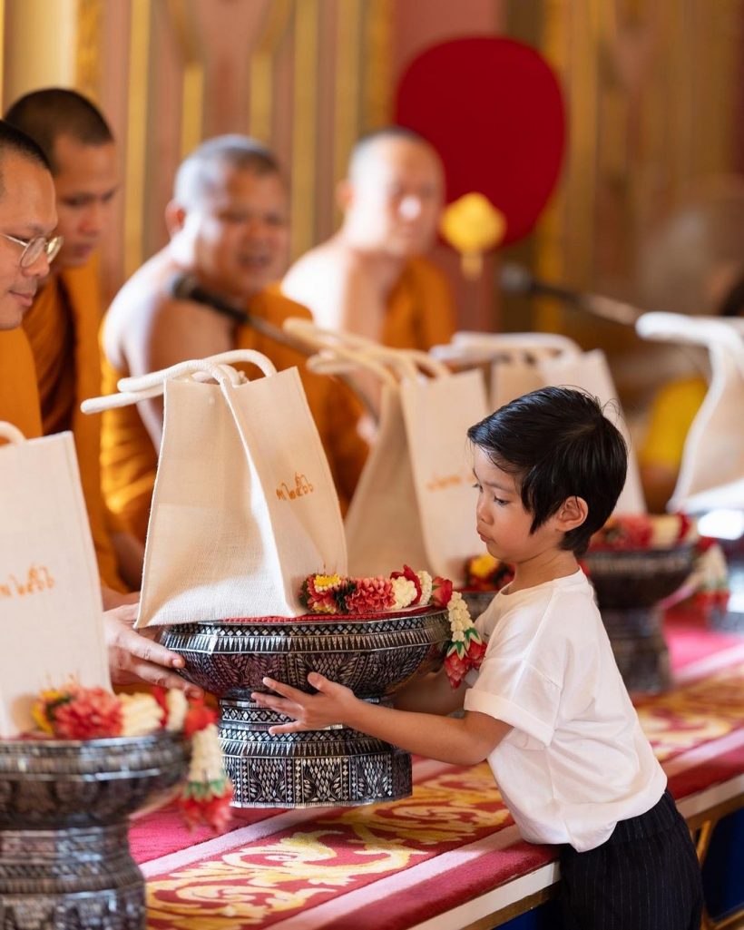 เปิดบรรยากาศทำบุญวันเกิด ทายาทพันล้าน เอ็นดูพาลูกโป่งเข้าวัด