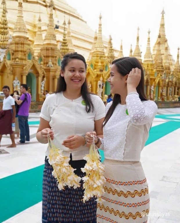  ญาญ่า อุรัสยา ในลุค สาวพม่า ประแป้ง ทานาคา ลายพร้อย 