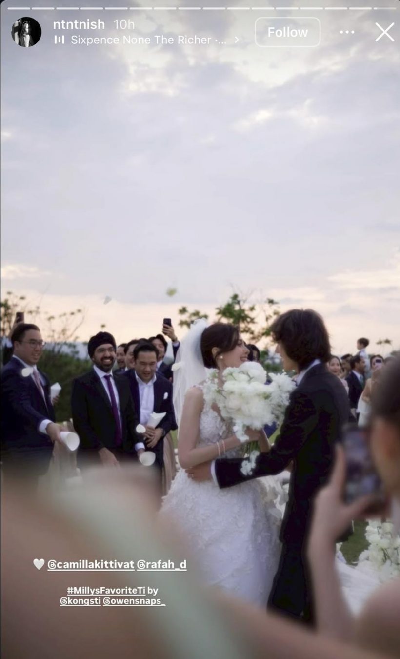 บรรยากาศฉลองแต่งงาน มิลลี่-ระฟ้า ลูกอากู๋ หวานฟุ้งโรแมนติกสุดๆ