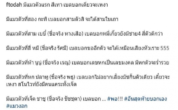 เพื่อเมียพี่ยอม! “กอล์ฟ ฟักกลิ้งฮีโร่” ร่ายยาวความเป็นมา “แมว 7 ตัว” จุดเริ่มต้นมาจาก “เมีย”