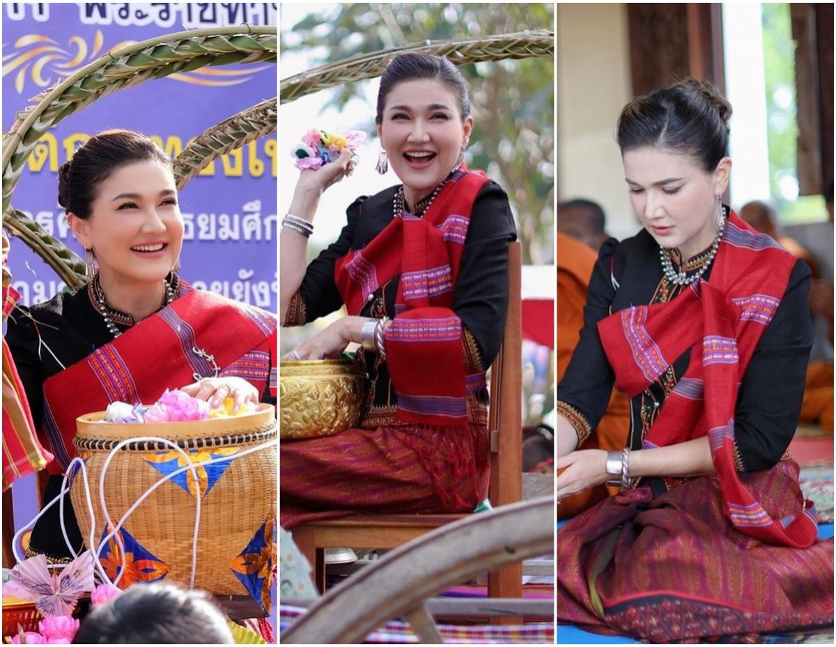 ว้าว! เเอนสิเรียม ร่วมบุญใหญ่งานกฐิน สวมใส่ผ้าซิ่นสวยตะลึงในวัย 52 ปี 