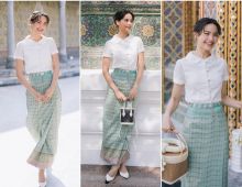 ญาญ่าเต่งสวยเข้าวัดทำบุญวันเกิด เป็นลูกครึ่งที่ใส่ผ้าไทยสวยมาก