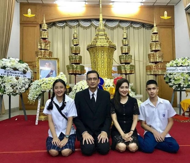 แจงดราม่า! “กวาง กมลชนก” ภาพยิ้มในงานสวดพระอภิธรรมศพคุณพ่อสามี